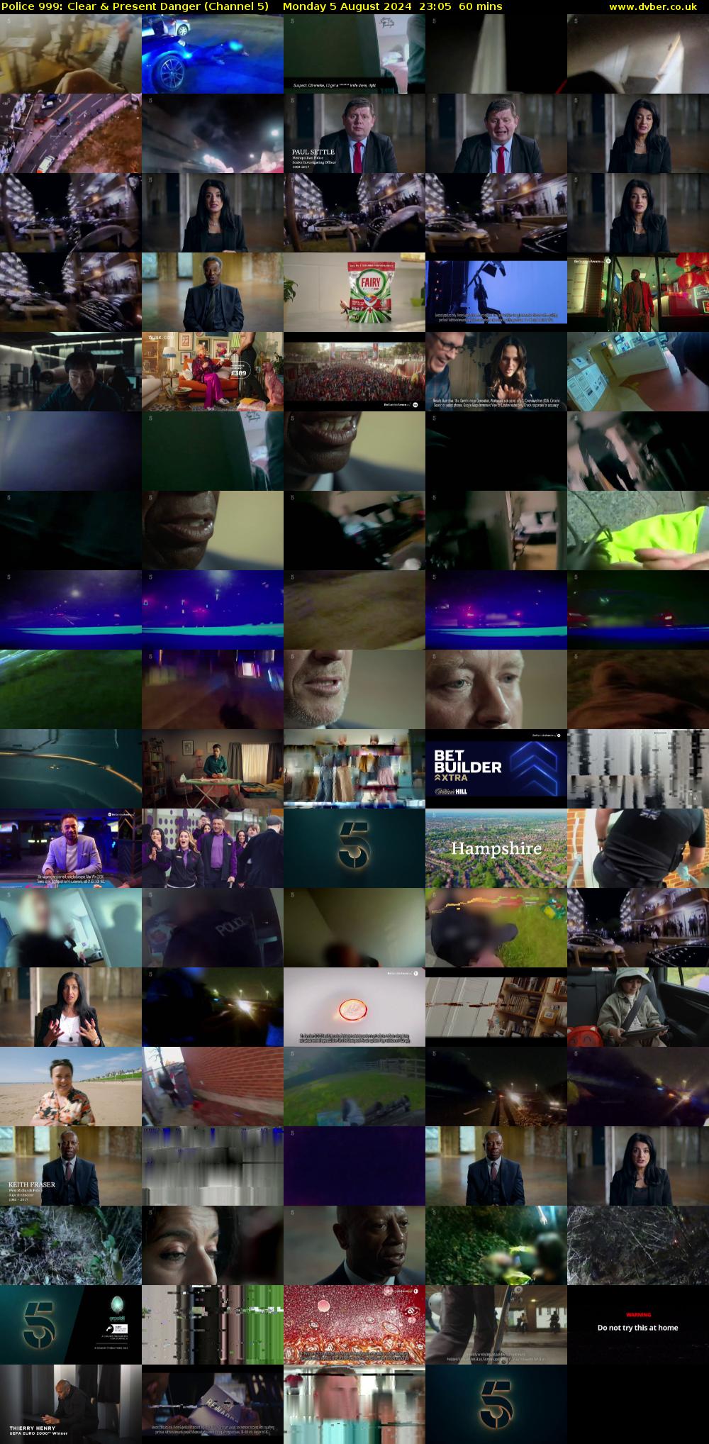 Police 999: Clear & Present Danger (Channel 5) Monday 5 August 2024 23:05 - 00:05