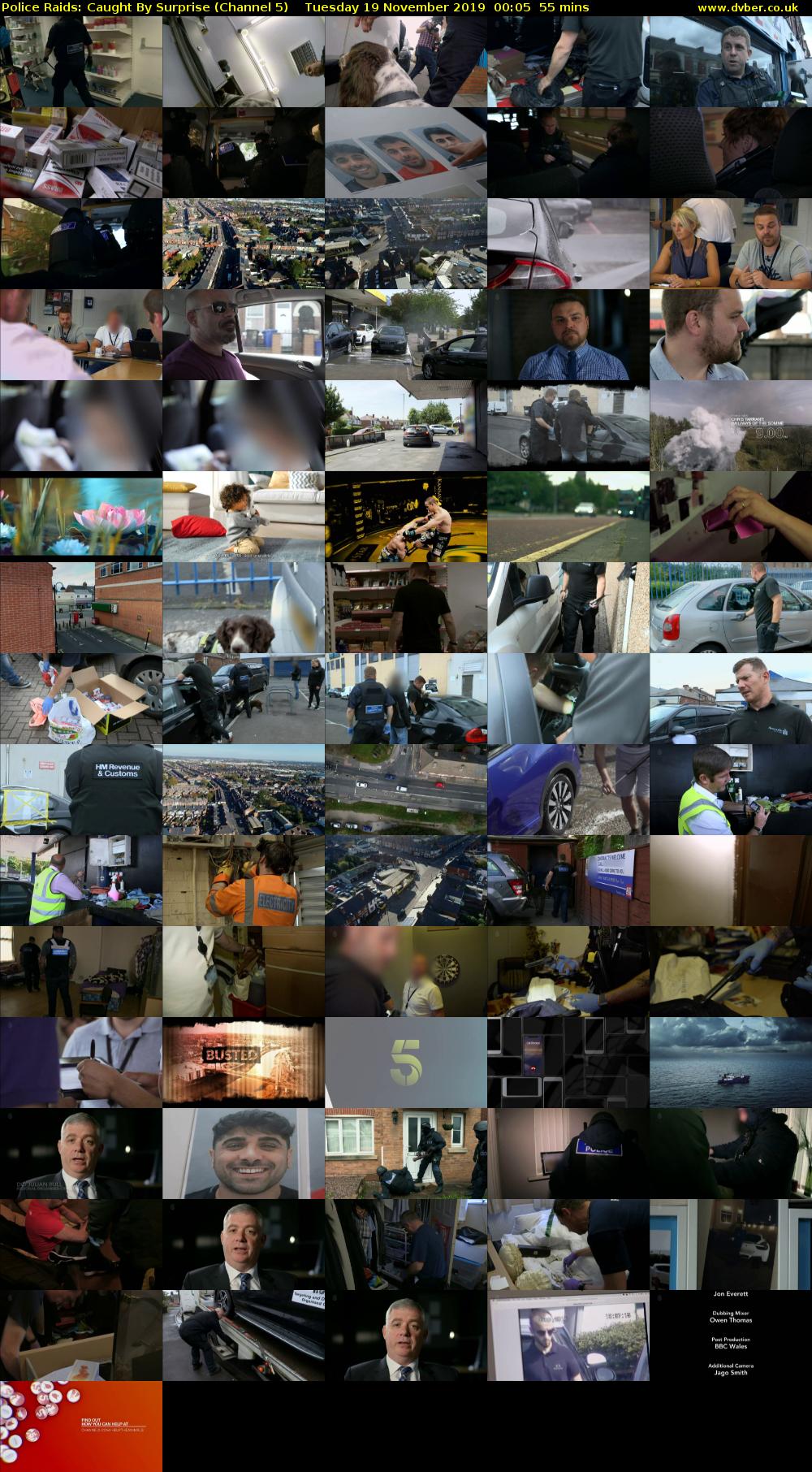 Police Raids: Caught By Surprise (Channel 5) Tuesday 19 November 2019 00:05 - 01:00