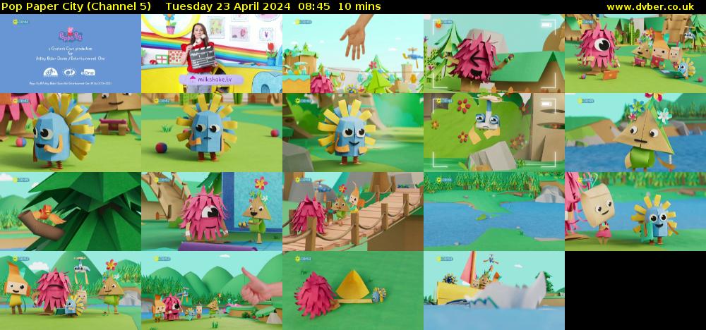 Pop Paper City (Channel 5) Tuesday 23 April 2024 08:45 - 08:55