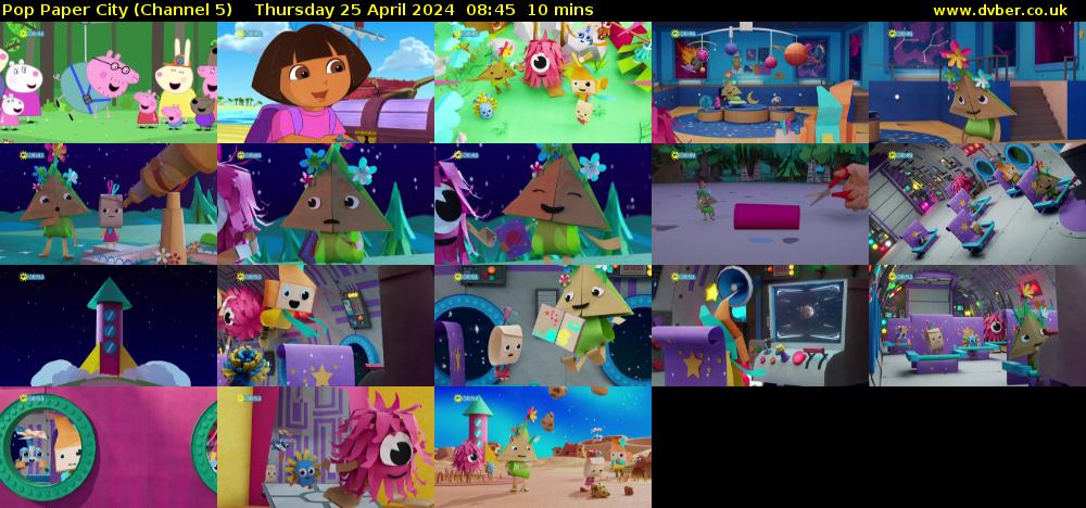 Pop Paper City (Channel 5) Thursday 25 April 2024 08:45 - 08:55