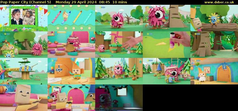 Pop Paper City (Channel 5) Monday 29 April 2024 08:45 - 08:55