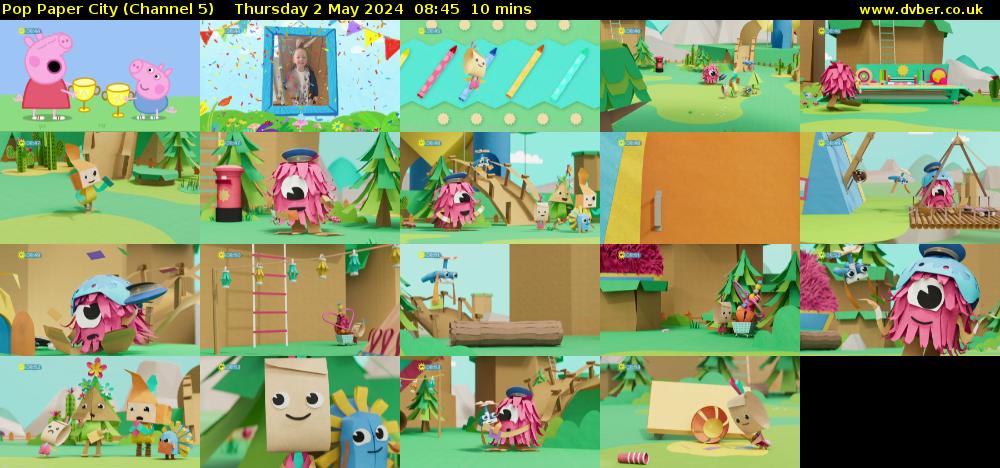 Pop Paper City (Channel 5) Thursday 2 May 2024 08:45 - 08:55