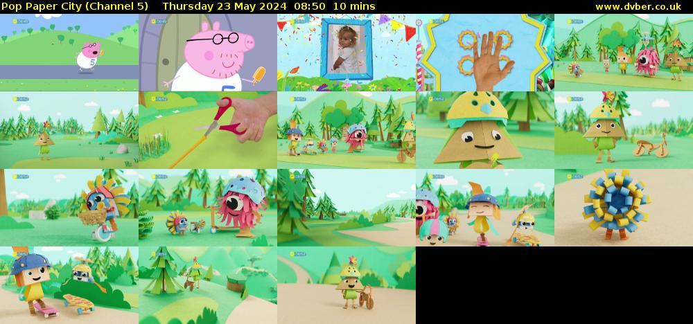 Pop Paper City (Channel 5) Thursday 23 May 2024 08:50 - 09:00