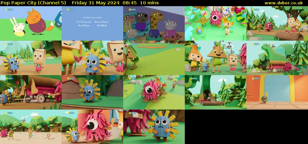 Pop Paper City (Channel 5) Friday 31 May 2024 08:45 - 08:55