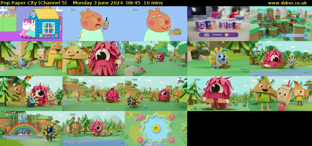 Pop Paper City (Channel 5) Monday 3 June 2024 08:45 - 08:55