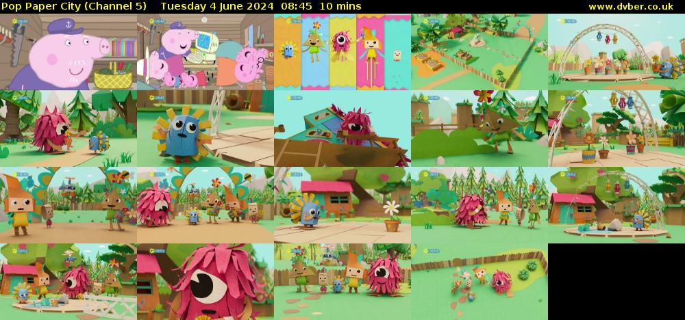 Pop Paper City (Channel 5) Tuesday 4 June 2024 08:45 - 08:55