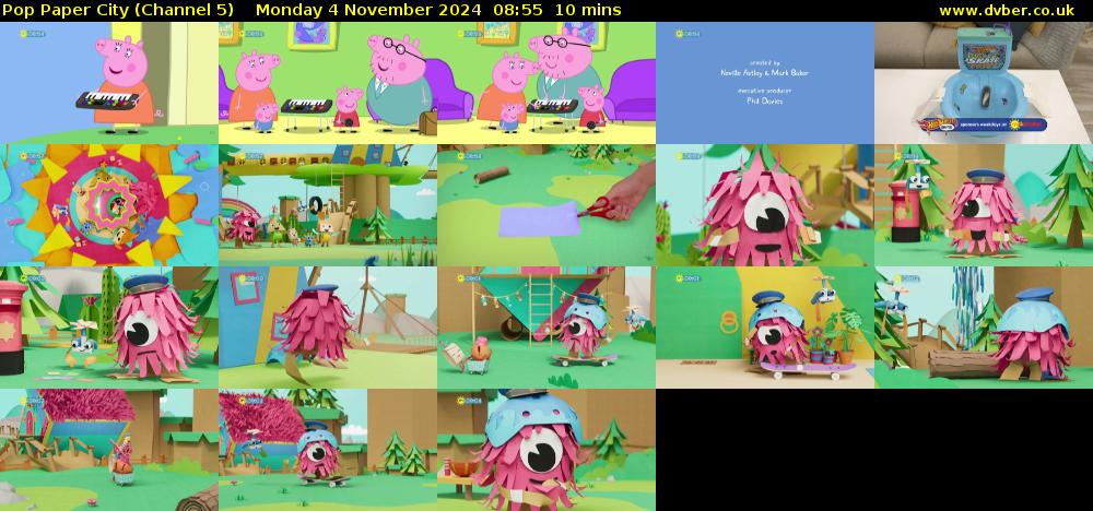 Pop Paper City (Channel 5) Monday 4 November 2024 08:55 - 09:05