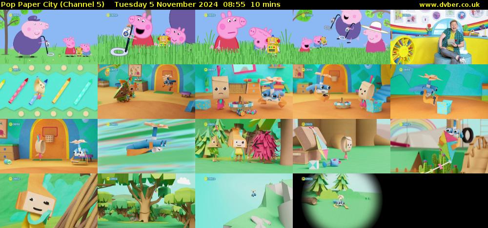 Pop Paper City (Channel 5) Tuesday 5 November 2024 08:55 - 09:05