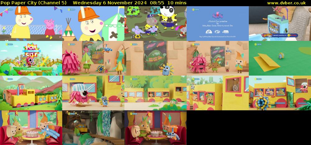 Pop Paper City (Channel 5) Wednesday 6 November 2024 08:55 - 09:05