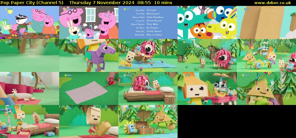 Pop Paper City (Channel 5) Thursday 7 November 2024 08:55 - 09:05