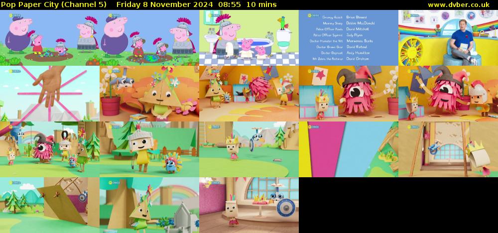 Pop Paper City (Channel 5) Friday 8 November 2024 08:55 - 09:05