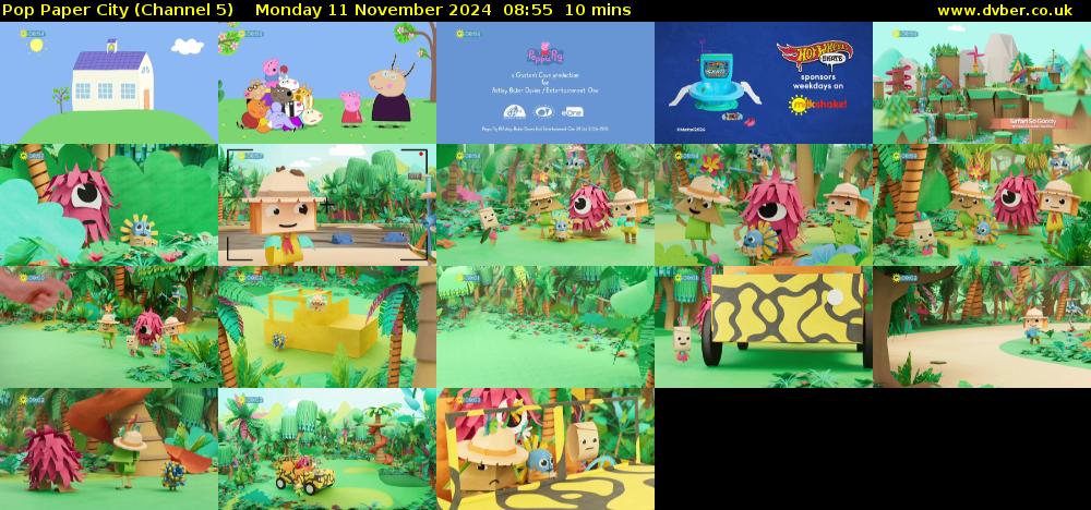 Pop Paper City (Channel 5) Monday 11 November 2024 08:55 - 09:05