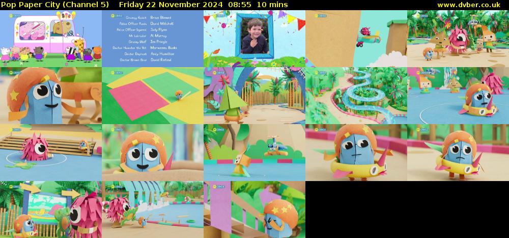 Pop Paper City (Channel 5) Friday 22 November 2024 08:55 - 09:05