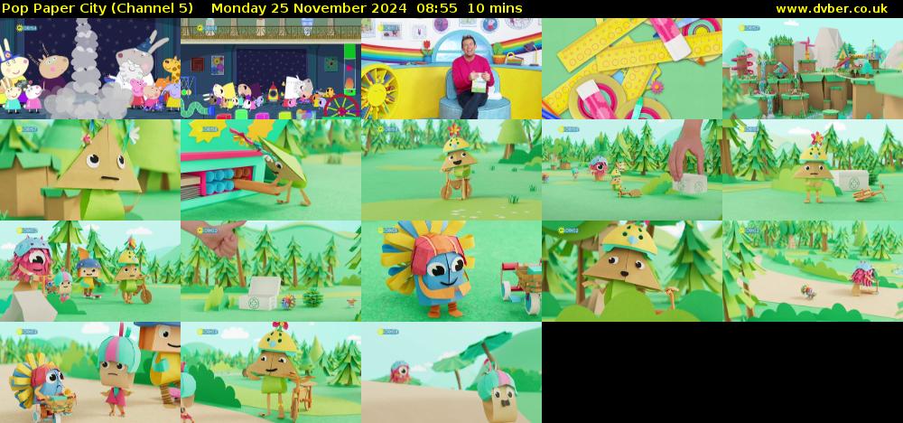 Pop Paper City (Channel 5) Monday 25 November 2024 08:55 - 09:05