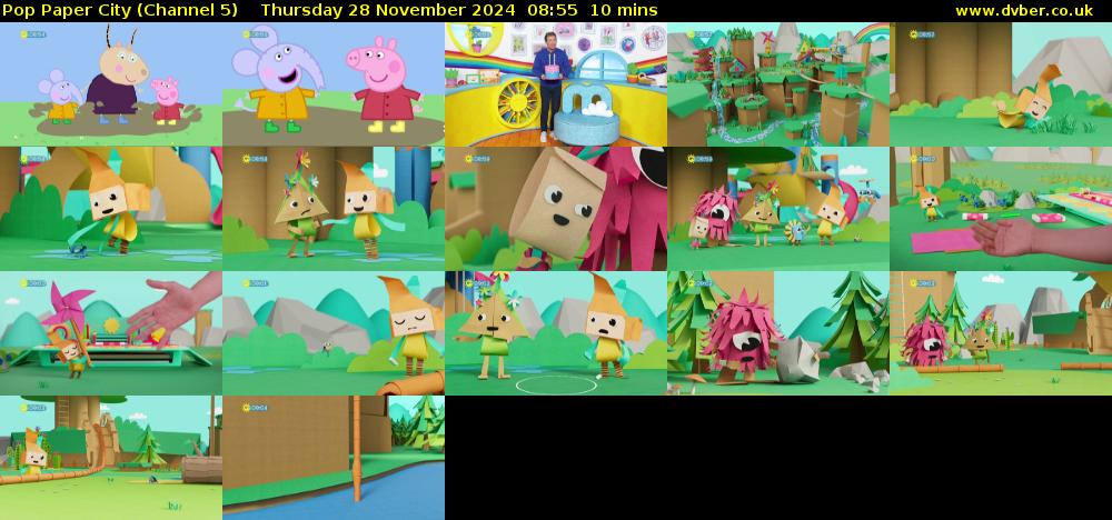 Pop Paper City (Channel 5) Thursday 28 November 2024 08:55 - 09:05