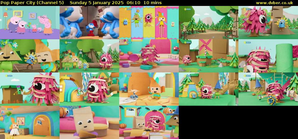 Pop Paper City (Channel 5) Sunday 5 January 2025 06:10 - 06:20