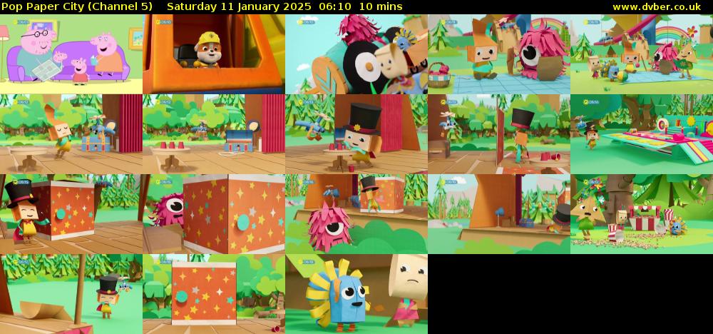 Pop Paper City (Channel 5) Saturday 11 January 2025 06:10 - 06:20