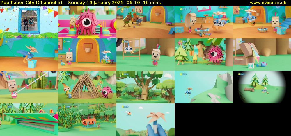 Pop Paper City (Channel 5) Sunday 19 January 2025 06:10 - 06:20