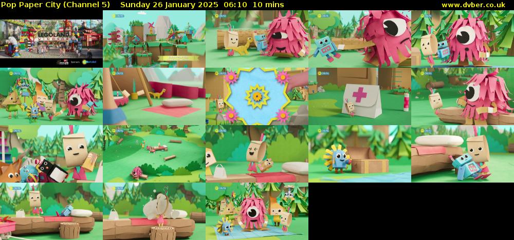 Pop Paper City (Channel 5) Sunday 26 January 2025 06:10 - 06:20