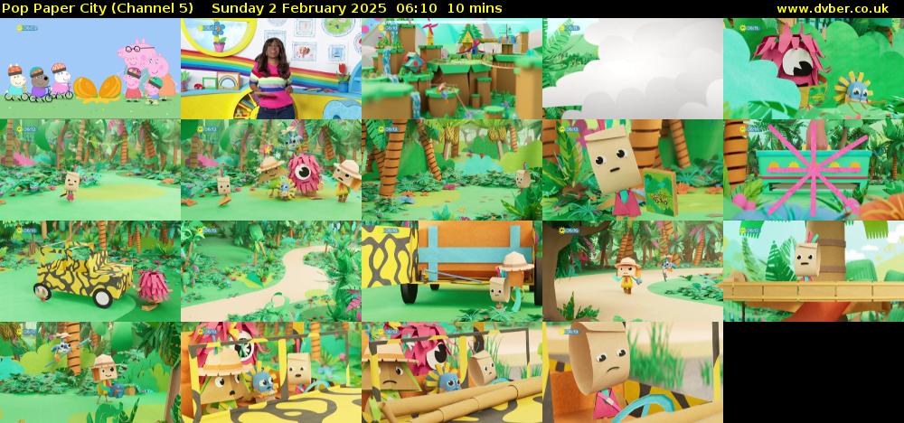Pop Paper City (Channel 5) Sunday 2 February 2025 06:10 - 06:20