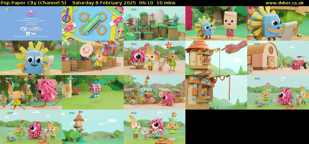 Pop Paper City (Channel 5) Saturday 8 February 2025 06:10 - 06:20