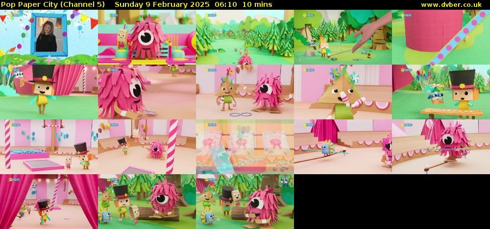 Pop Paper City (Channel 5) Sunday 9 February 2025 06:10 - 06:20