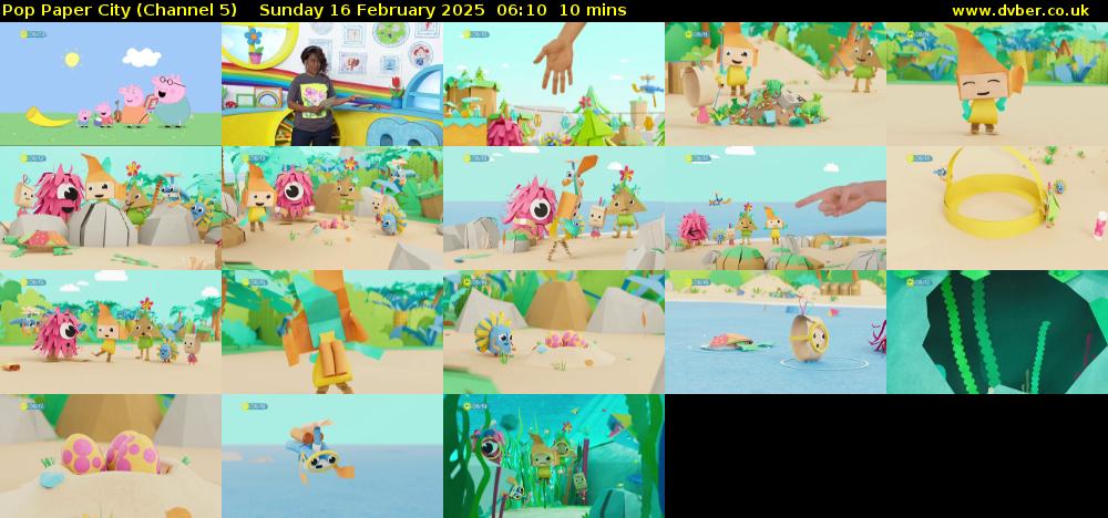 Pop Paper City (Channel 5) Sunday 16 February 2025 06:10 - 06:20