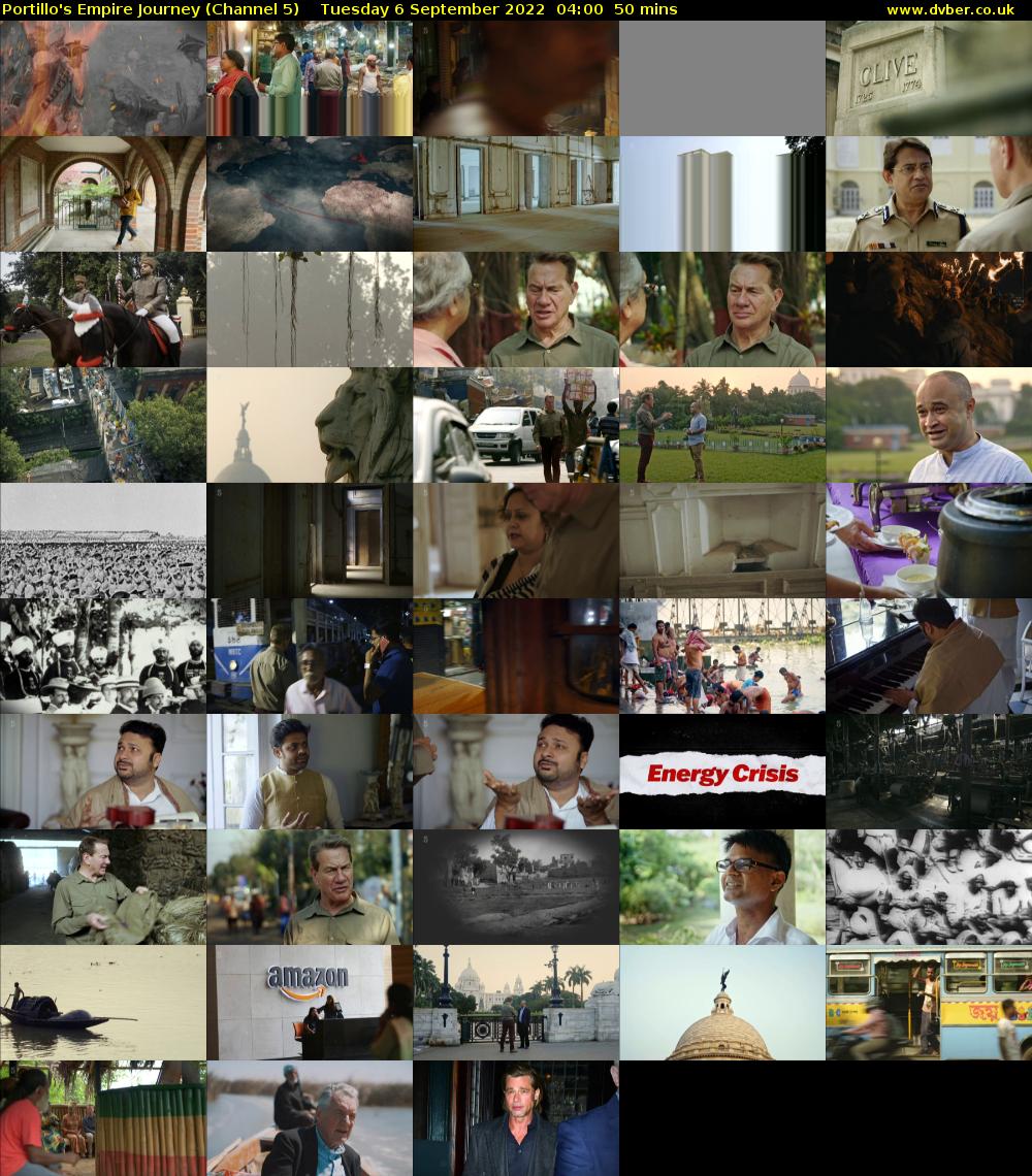Portillo's Empire Journey (Channel 5) Tuesday 6 September 2022 04:00 - 04:50