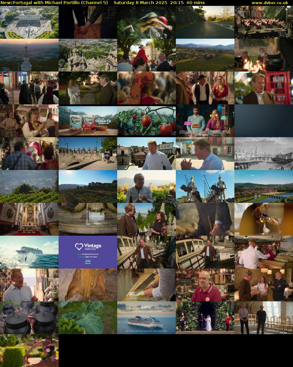 Portugal with Michael Portillo (Channel 5) Saturday 8 March 2025 20:15 - 21:15