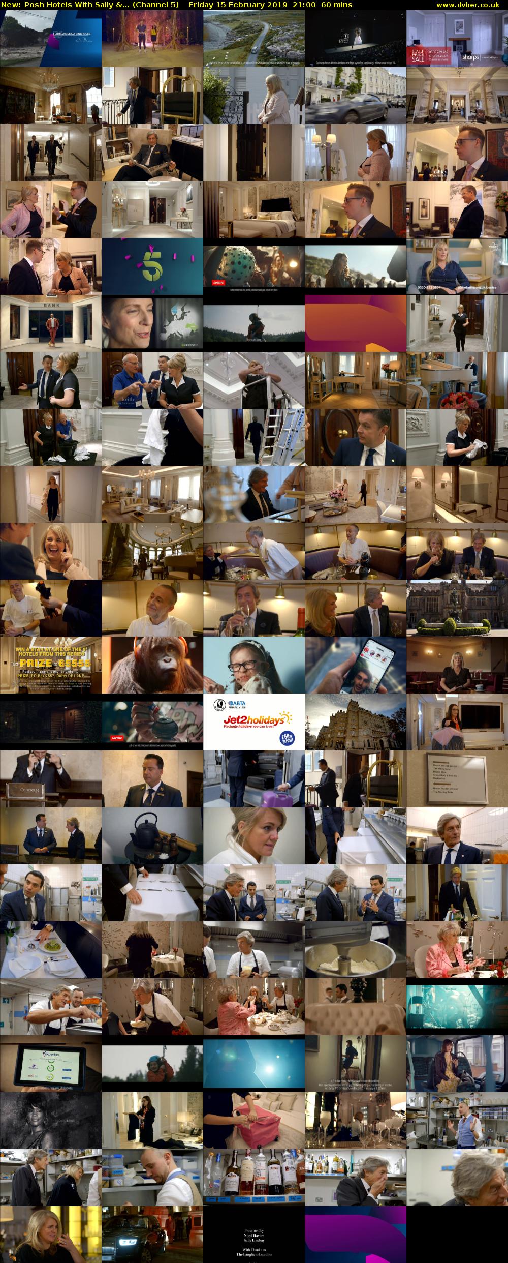 Posh Hotels With Sally &... (Channel 5) Friday 15 February 2019 21:00 - 22:00