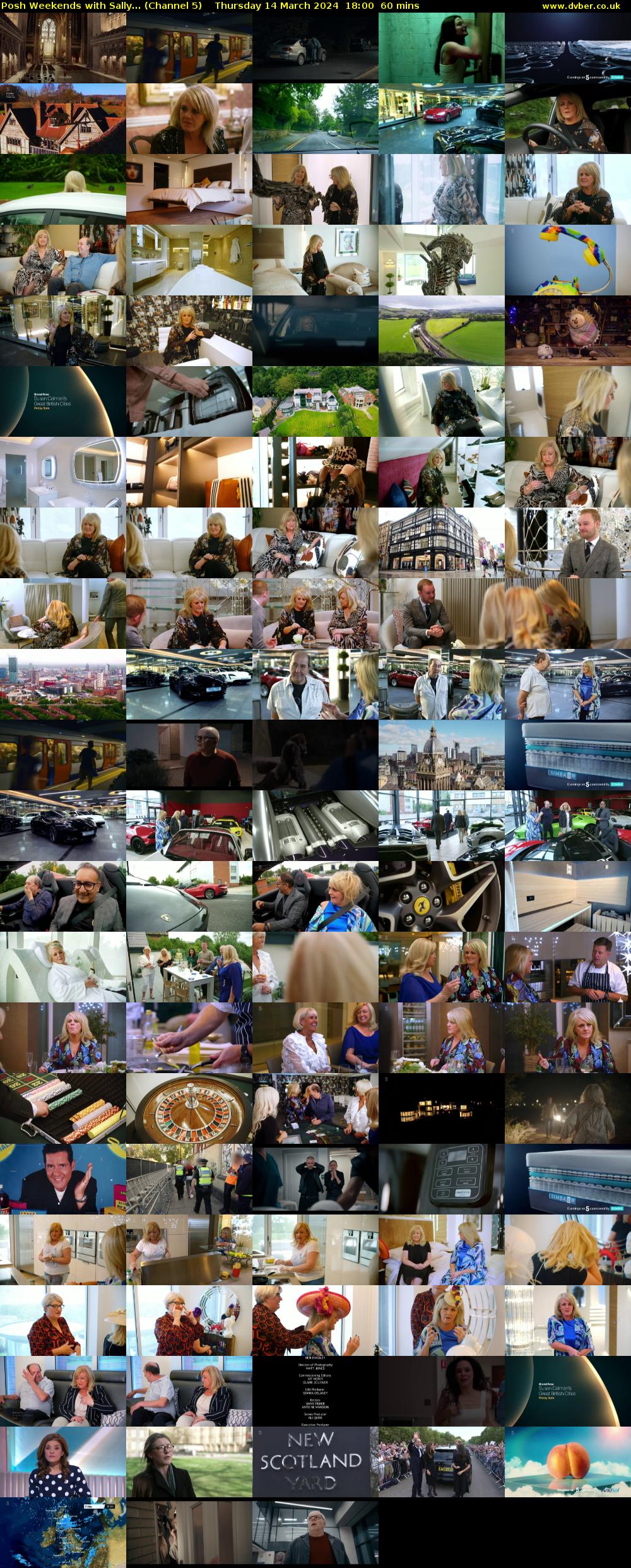 Posh Weekends with Sally... (Channel 5) Thursday 14 March 2024 18:00 - 19:00