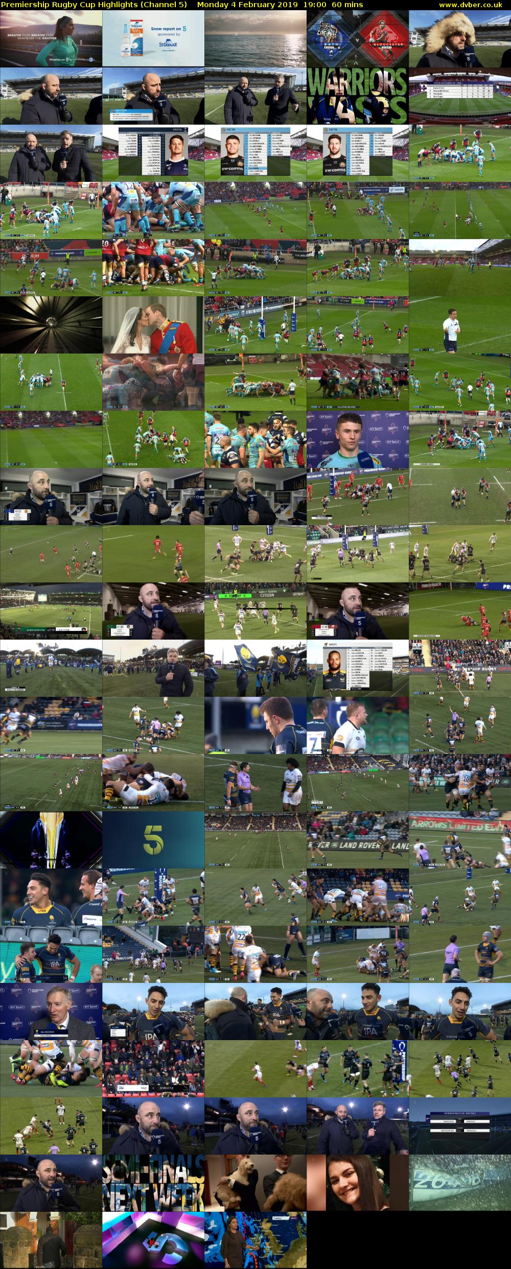 Premiership Rugby Cup Highlights (Channel 5) Monday 4 February 2019 19:00 - 20:00