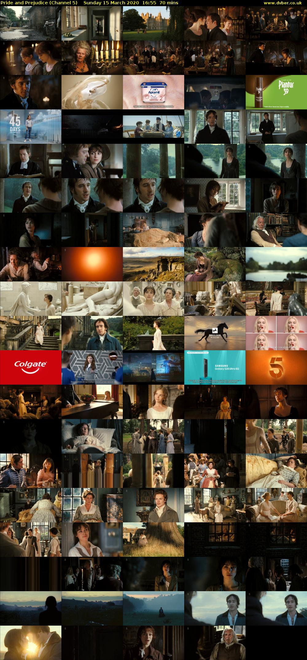 Pride and Prejudice (Channel 5) Sunday 15 March 2020 16:55 - 18:05