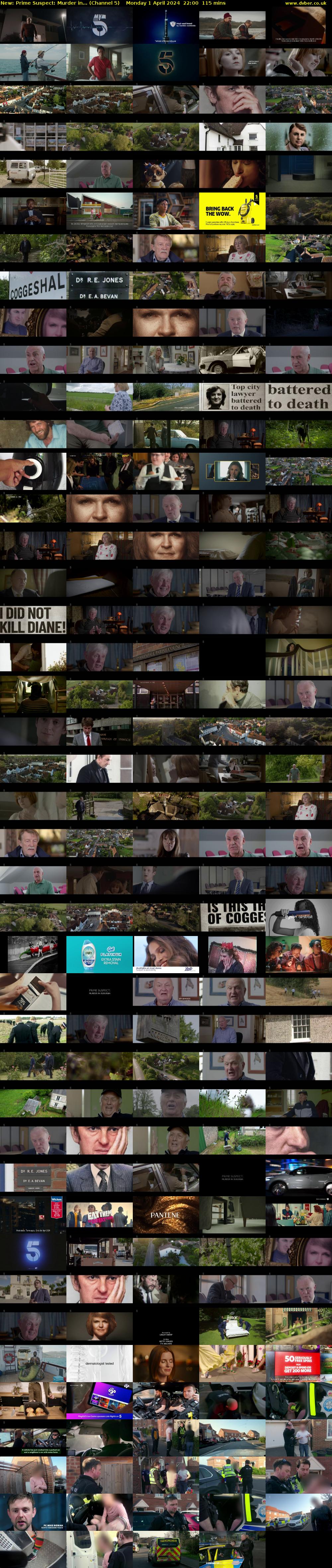 Prime Suspect: Murder in... (Channel 5) Monday 1 April 2024 22:00 - 23:55