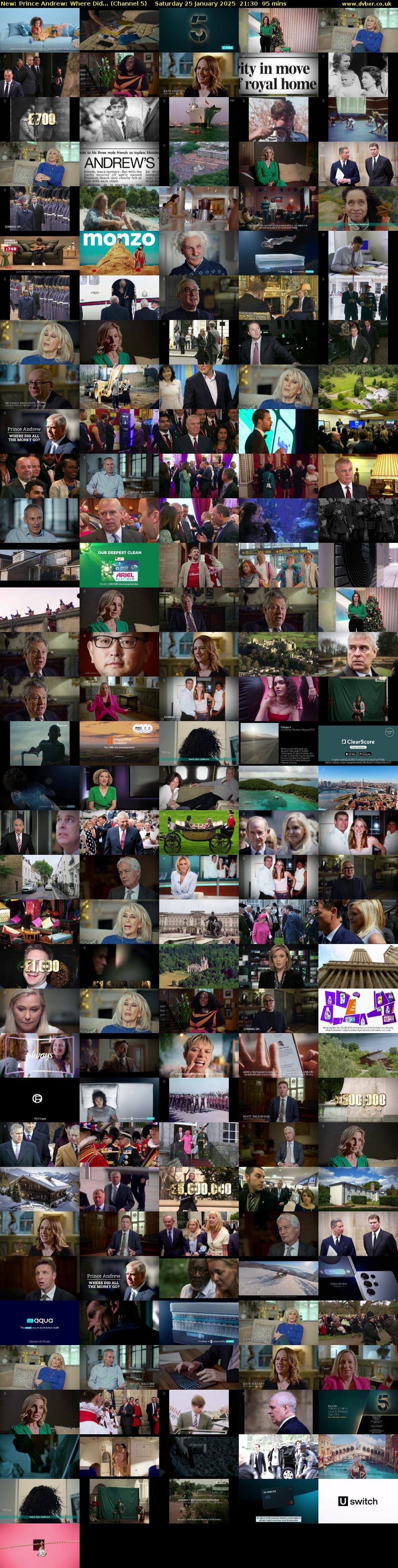 Prince Andrew: Where Did... (Channel 5) Saturday 25 January 2025 21:30 - 23:05