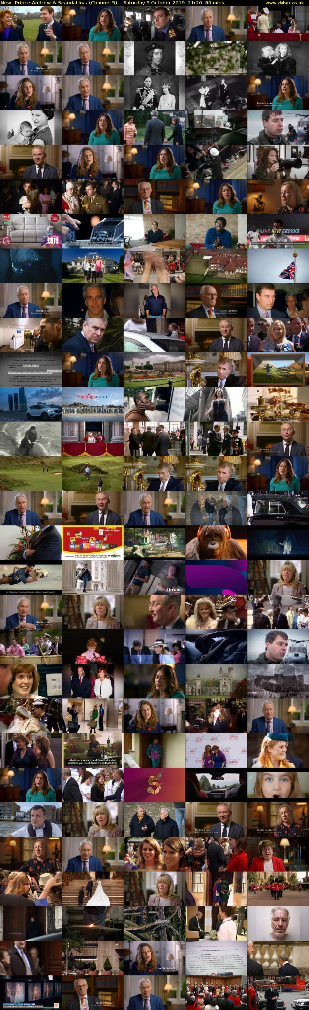 Prince Andrew & Scandal In... (Channel 5) Saturday 5 October 2019 21:20 - 22:40