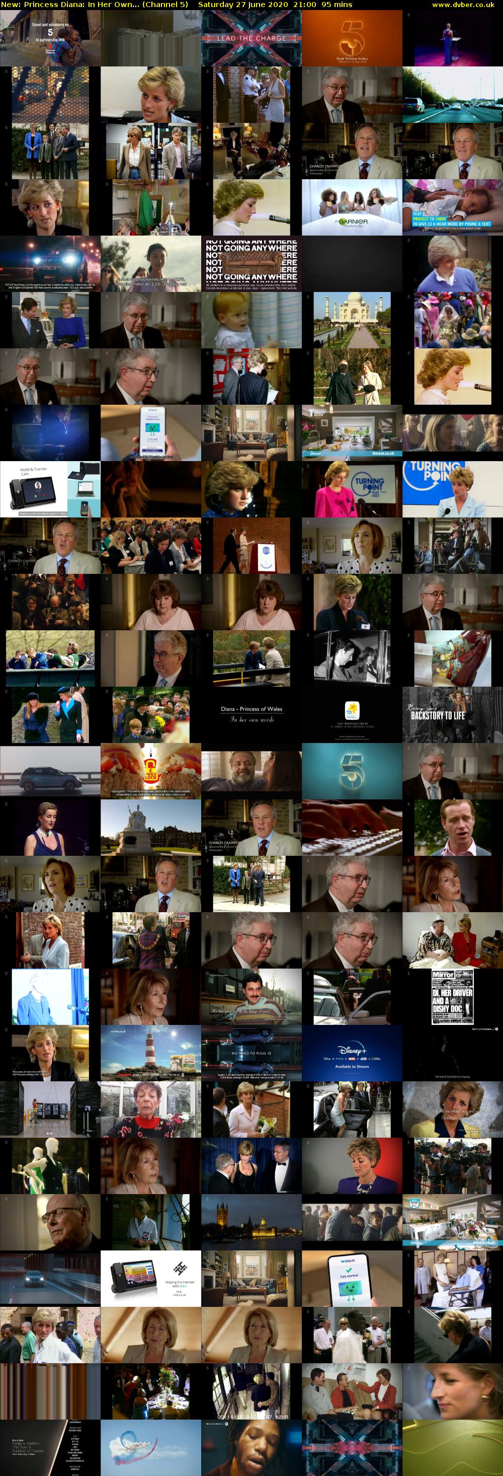 Princess Diana: In Her Own... (Channel 5) Saturday 27 June 2020 21:00 - 22:35