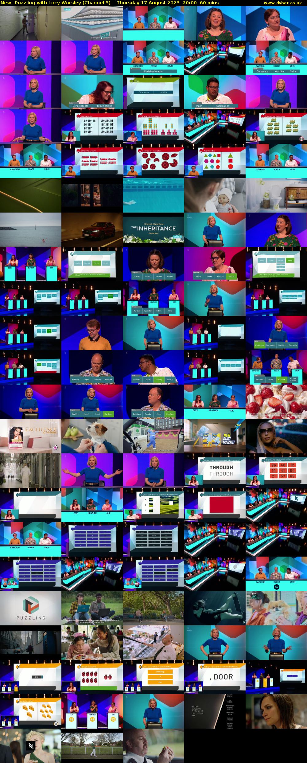 Puzzling with Lucy Worsley (Channel 5) Thursday 17 August 2023 20:00 - 21:00