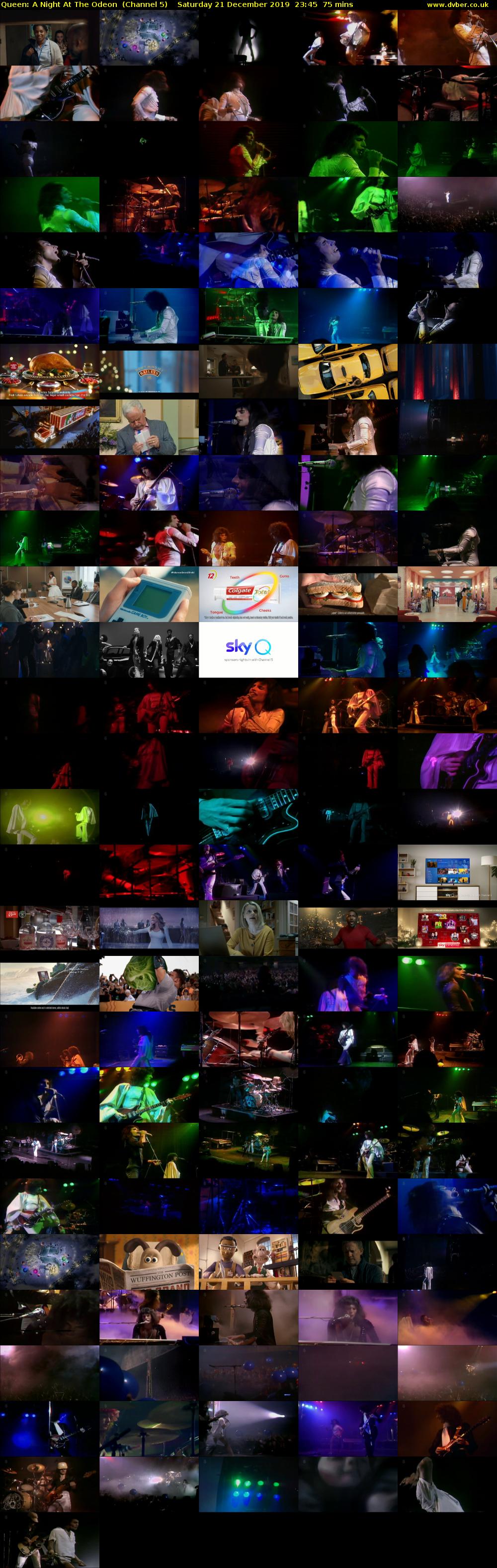 Queen: A Night At The Odeon  (Channel 5) Saturday 21 December 2019 23:45 - 01:00