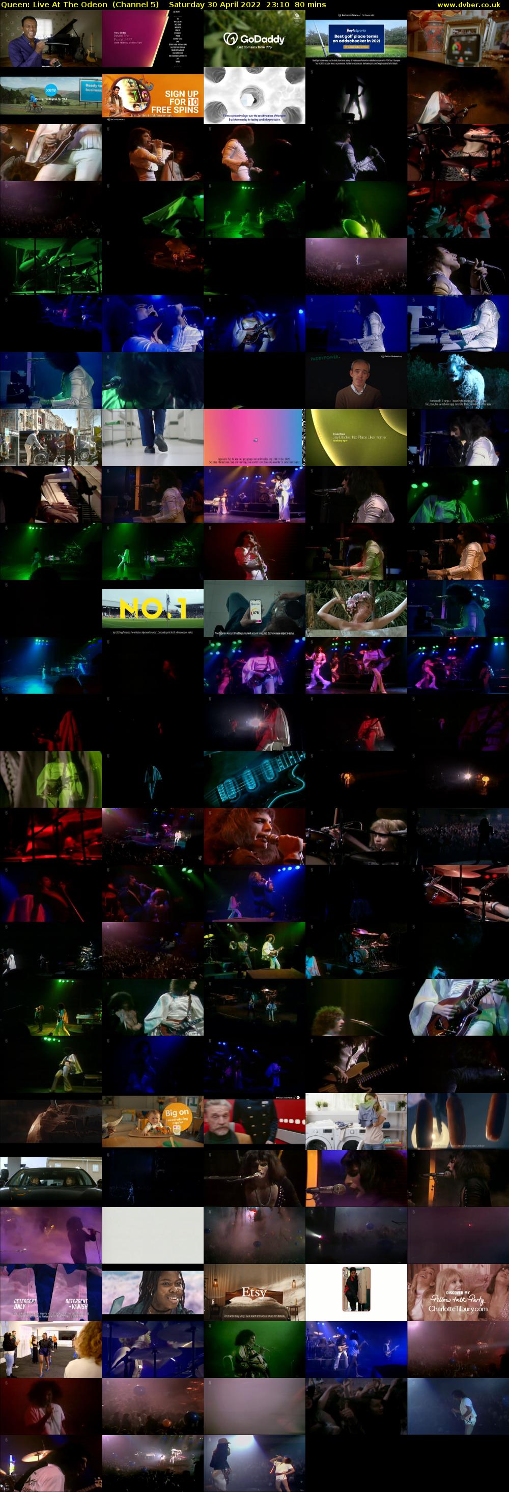 Queen: Live At The Odeon  (Channel 5) Saturday 30 April 2022 23:10 - 00:30
