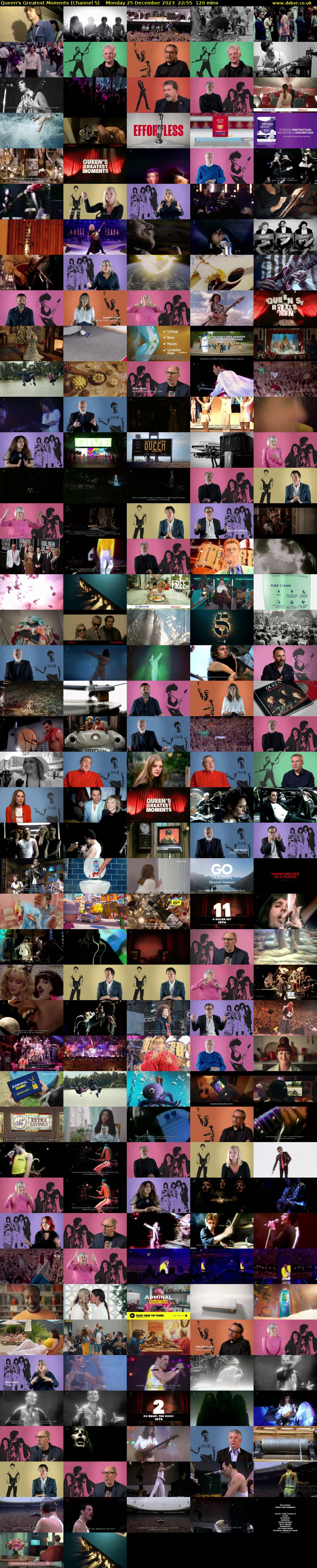 Queen's Greatest Moments (Channel 5) Monday 25 December 2023 22:55 - 00:55