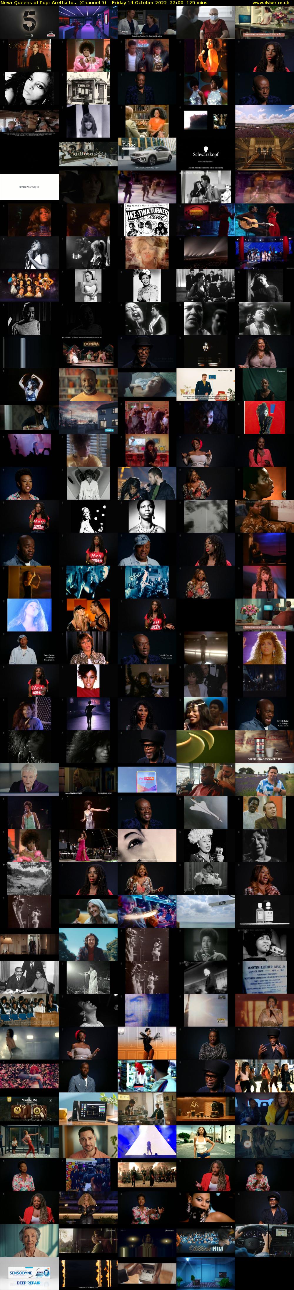 Queens of Pop: Aretha to... (Channel 5) Friday 14 October 2022 22:00 - 00:05