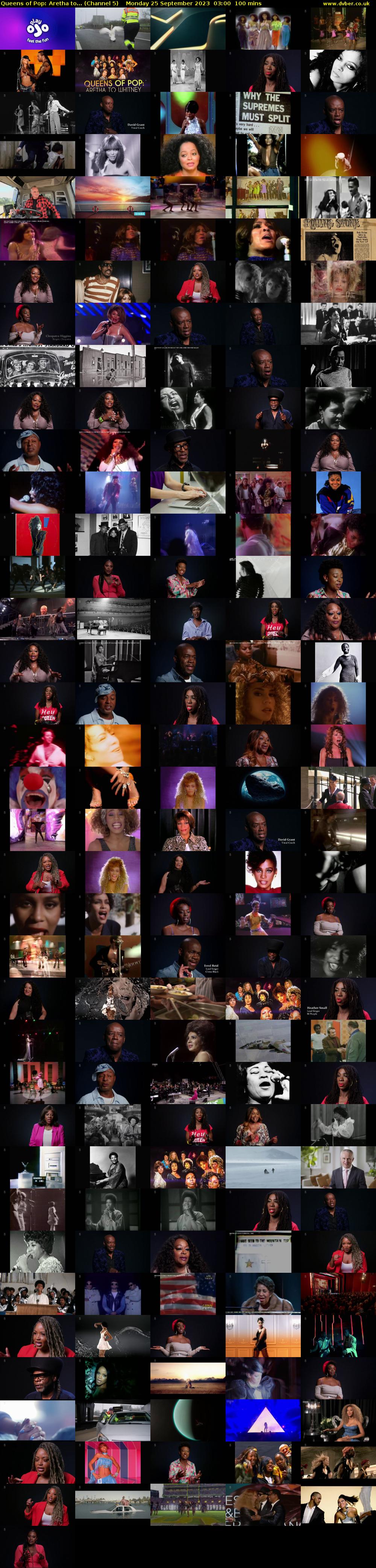 Queens of Pop: Aretha to... (Channel 5) Monday 25 September 2023 03:00 - 04:40