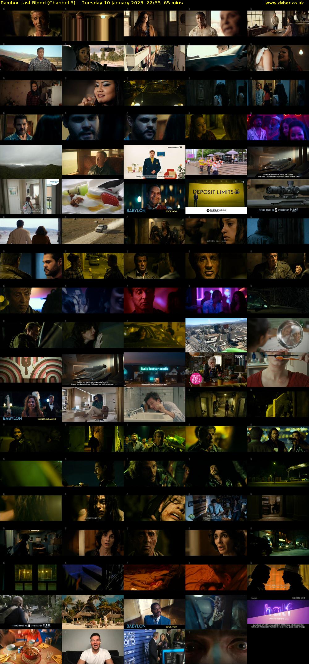 Rambo: Last Blood (Channel 5) Tuesday 10 January 2023 22:55 - 00:00