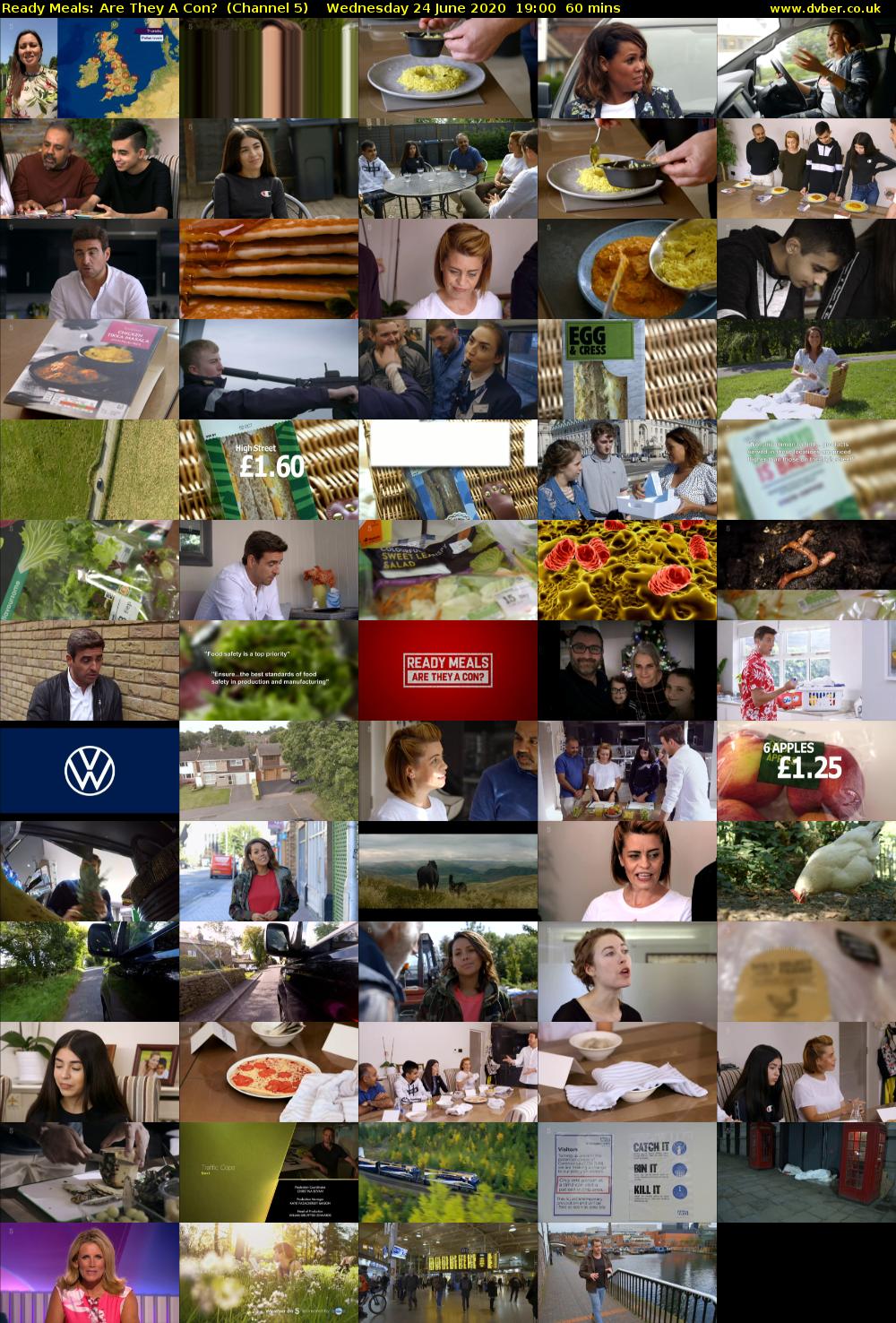 Ready Meals: Are They A Con?  (Channel 5) Wednesday 24 June 2020 19:00 - 20:00