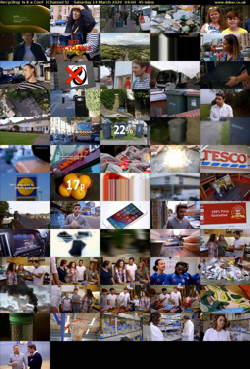 Recycling: Is It a Con?  (Channel 5) Saturday 14 March 2020 04:00 - 04:45
