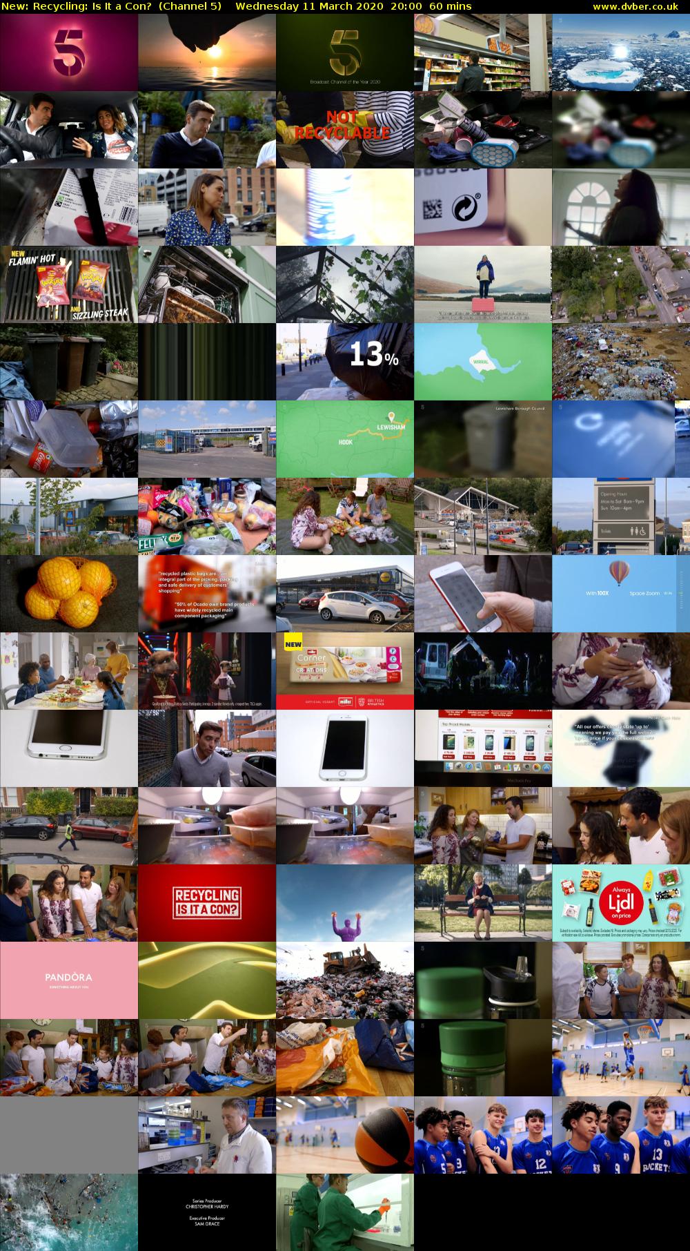 Recycling: Is It a Con? (Channel 5) Wednesday 11 March 2020 20:00 - 21:00