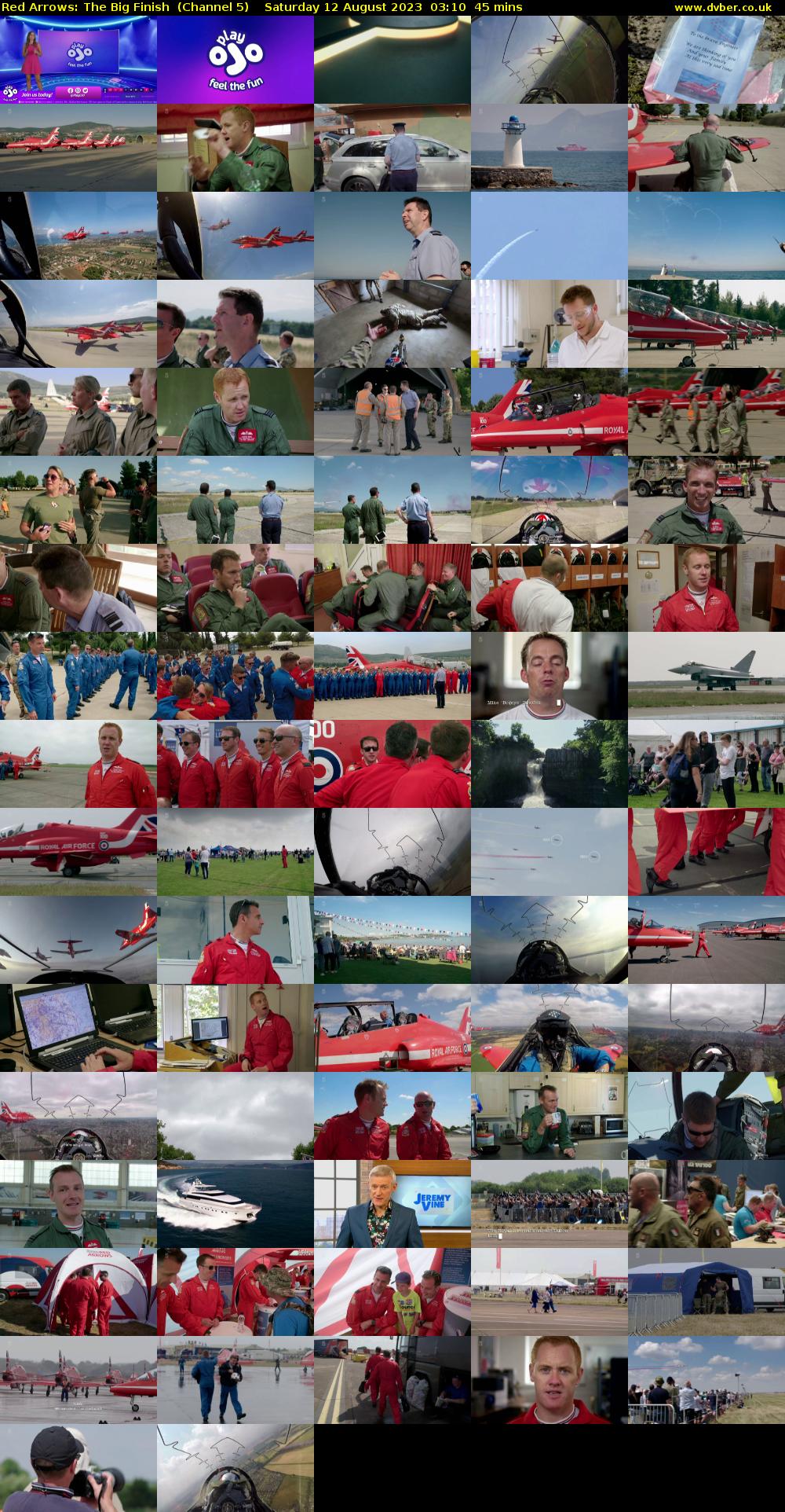 Red Arrows: The Big Finish  (Channel 5) Saturday 12 August 2023 03:10 - 03:55