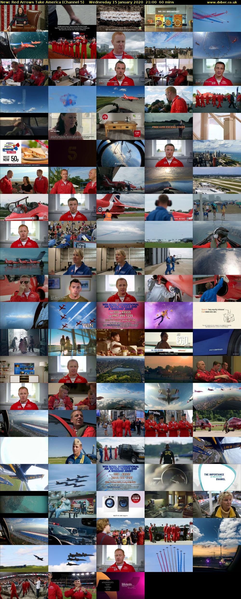 Red Arrows Take America (Channel 5) Wednesday 15 January 2020 21:00 - 22:00