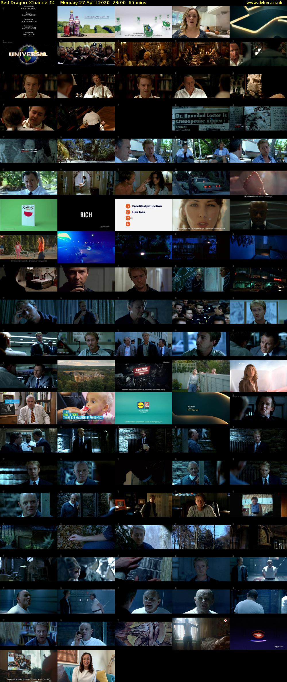 Red Dragon (Channel 5) Monday 27 April 2020 23:00 - 00:05
